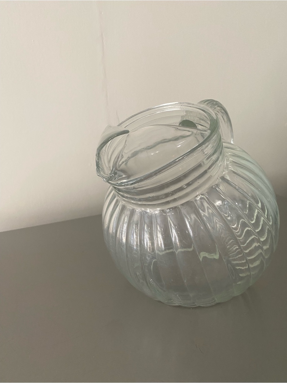 Clear Ribbed Glass Pitcher - Home Accents